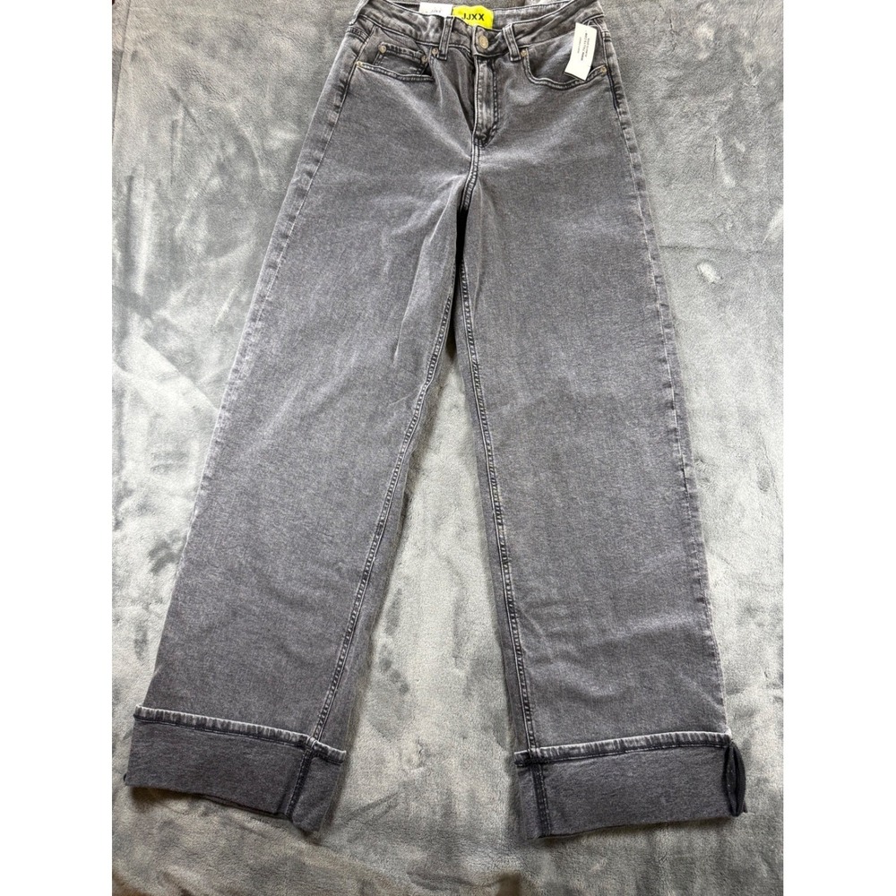 JJXX High Waist Wide Leg Jeans Washed Black Size 27 NWT Tillys Jack & Jones
